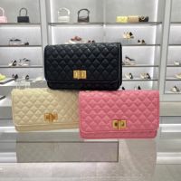 Ready Stock CNK Handbag charles and keithˉQuilted Turn-Lock Evening Clutch Fashion Slingbag Shoulder Bag  CK2-70680973-4