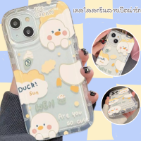 -FD.studio- เคสลายการ์ตูนเป็ดน่ารัก TPUใสกันกระแทก เว้ากล้อง สำหรับ14 14PRO 14MAX 11 13 13pro 11PROMAX 12PROMAX ทุกรุ่น #5023