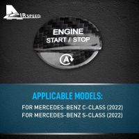 สวิตช์ Start Stop Engine Mobil คาร์บอนไฟเบอร์สำหรับ Mercedes Benz C Class S 2022อุปกรณ์สติกเกอร์ปิดหนึ่งปุ่มเริ่ม