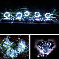 6pcs Solar Mason Jar Lid Lights 1m 2m LED Fairy Copper Wire Bottle String Hanging Lamps for Wedding Patio Outdoor Garden Decor