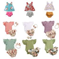 Summer Baby Girl Floral Clothes Sets Cute Infant Baby Girl Outfit Clothes Vest Top T-shirt+Tutu Shorts Pants Set  by Hs2023