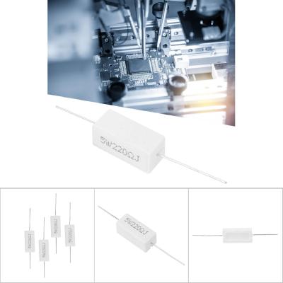 ตัวต้านทานซีเมนต์10ชิ้นชิ้นส่วนอิเล็กทรอนิกส์5% 5W(220R)