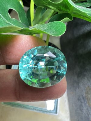 พลอย ทัวร์มาลีน สังเคราะห์ 23 กะรัต (Cts.) PRABIA TOURMALINE SYNTHETIC 20X18 มม (1 เม็ด) ROYAL GREEN Gemstone 20X18 MM PEAR Shape (1PCS)