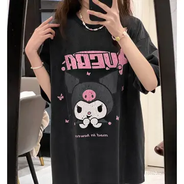 Hello Kitty Graphics Pink Oversized T Shirt Y2k Women Korean