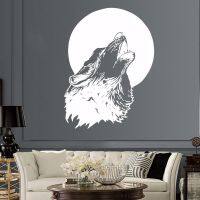 Wall stickers❁ 13guejudroto1971 Lobo uivando para a lua vinil adesivo de parede arte decoração mural sala estar à prova dwaterproof água removível decalque m0017