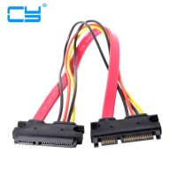 SATA III 3.0 7 15 22 Pin SATA Male to Female Data Power Extension Cable 30cm Red Color