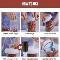 Jar Sealer ขวดไม่มีกลิ่นเครื่องซีลสูญญากาศซิลิโคนเกรดอาหารไฟฟ้า Jar ปั๊มสูญญากาศ Anti-Cracking ยืดอายุการเก็บรักษาเก็บอาหาร