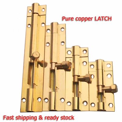 【LZ】trawe2 2pcs Furniture Door Bolts 1.5/2/3/4 Inch Pure copper Locks Sliding Door Chain Latch For Gate Security Hardware
