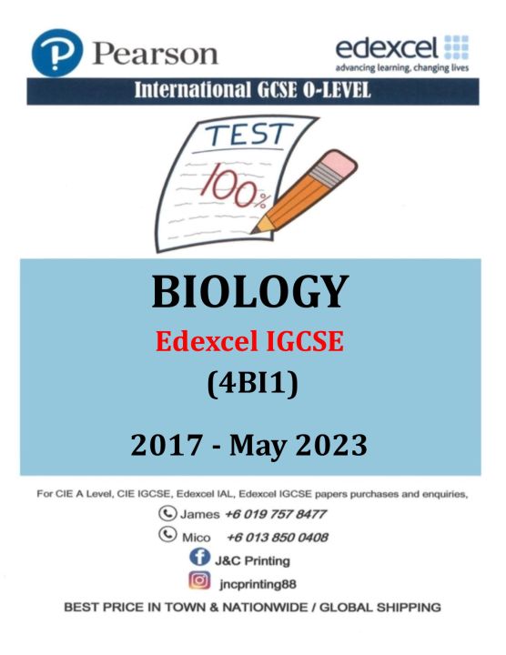 Edexcel Igcse Biology 4bi1 2017 2023 Paper 1 2 Lazada Edexcel Igcse Biology 4bi1 2017 2023 Paper 1 2 Lazada