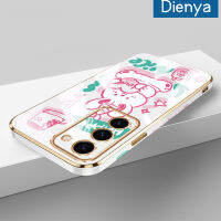 Dienya เคสปลอกสำหรับ Samsung Galaxy S23บวก S23พิเศษเคสลายการ์ตูนน่ารักโชคดีน่ารักใหม่กรอบสี่เหลี่ยมชุบซิลิก้าเจลนิ่มกันกระแทกเคสมือถือรวมทุกเลนส์กล้องถ่ายรูปฝาครอบป้องกัน