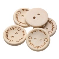 【YF】﹍  100Pcs Buttons handmade with Wood Scrapbooking Sewing Accessory