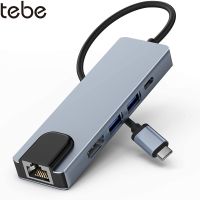 【Factory-direct】 Cybershock Tebe Type-C ฮับ USB-C กับ HDMI-เข้ากันได้ USB3.0กิกะบิตแลนอีเธอร์เน็ตแท่นวางมือถือมัลติฟังก์ชั่ศูนย์กลาง USB C สำหรับ Dell