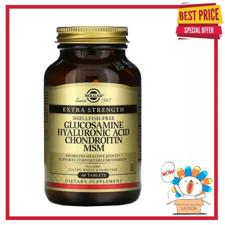 Solgar Glucosamine Hyaluronic Acid Chondroitin MSM, 60 Tablets | Lazada PH
