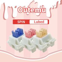 Outemu สวิตซ์ Lubed คีย์บอร์ดแบบกลไกสวิตช์5Pin เงียบสัมผัสเชิงเส้นครีมสีฟ้าสีชมพูสีเหลืองเกมกำหนดเอง RGB MX สวิตช์