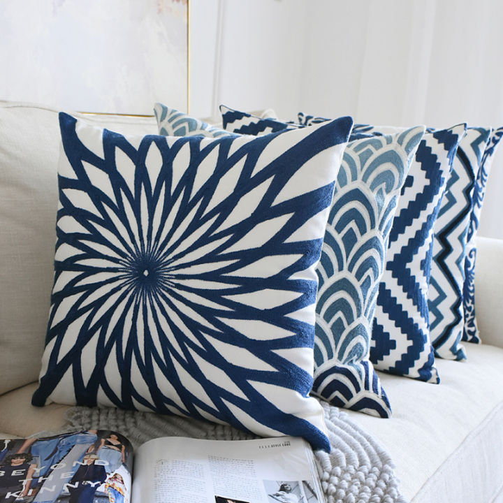 home-decor-embroidered-cushion-cover-navy-blue-white-geometric-floral-canvas-cotton-suqare-embroidery-pillow-cover-45x45cm