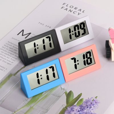 ✾✔ Mini LCD Digital Display Electronic Desktop Time Clocks Portable Silent Mute Table Desk Clocks for Home Office