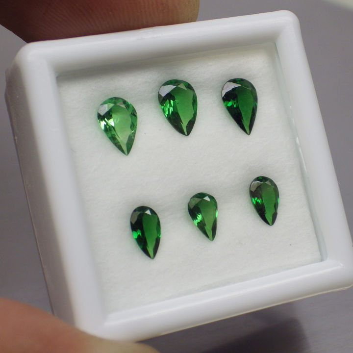 พลอย-การ์เน็ต-ซาโวไรท์-โกเมน-เขียว-ดิบ-ธรรมชาติ-แท้-natural-tsavorite-garnet-จำนวน-6-เม็ด-หนักรวม-1-32-กะรัต