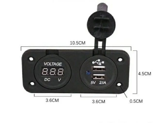 Voltmeter with usb charger 2 slots for motorcycle and cars Lazada PH