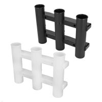 Fishing Rod Holder 3 Tubes Fishing Rod Rack Easy To Install Sturdy Waterproof Portable with 4 Screws for Fishing Boat