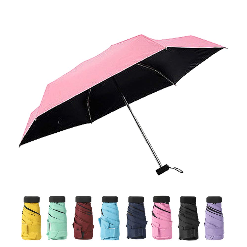 Compact Parasol with 99% UV Protection for women and men Green Lightweight Windproof Portable Umbrella Mini Travel Sun & rain Umbrella 