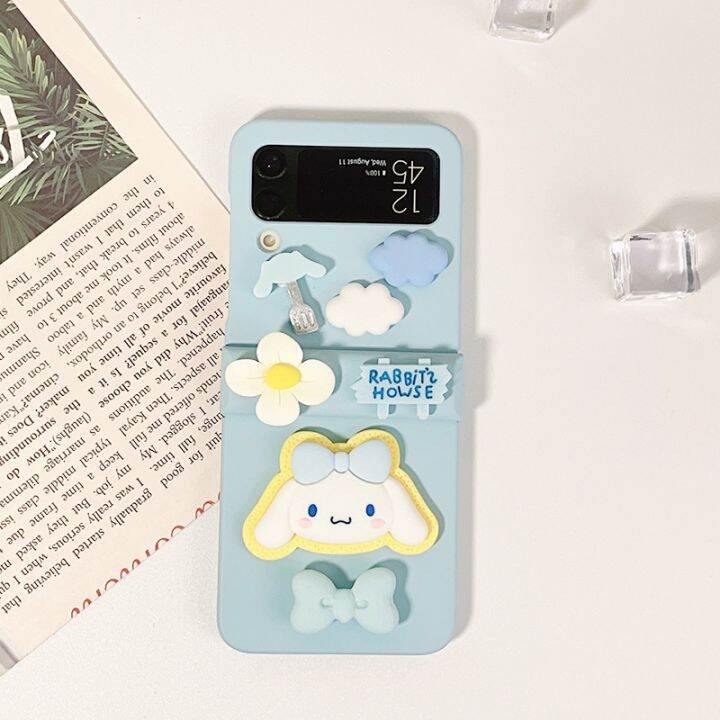 shine-electron-sanrio-kuromi-cinnamoroll-เคสโทรศัพท์สำหรับ-samsung-galaxy-z-flip-3-5g-zflip3-z-พลิก4-flip3-zflip-flip4เคส-pc-แบบแข็ง