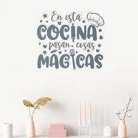 Magic Kitchen in Spanish Wall Sticker Spainsh Quote Wall Decal Home Decor For Living room Bedroom Vinyl Wall Stickers  Decals