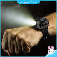 ไฟฉายสวมข้อมือแบบพกพาสายรัดข้อมือปรับได้พร้อม Jam Tangan Led สำหรับตั้งแคมป์ปีนเขาขี่กลางคืน