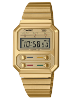 CASIO ของแท้ รุ่น A100 นาฬิกา คลาสสิค Classic Vintage วิทเทจ สายสแตนเลส พร้อมกล่องและรับประกัน 1 ปี A100WEG-9A