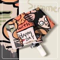 dual-use folding female of sunny or rainy summer sun shade uv cartoon strong male