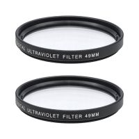 2Pcs UV Filter Lens Camera Lens Filter with HD Resistant UV Filter for 49mm Camera Lens