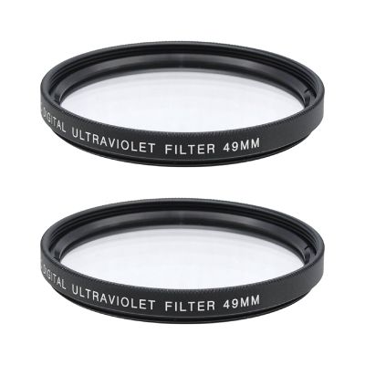 2Pcs UV Filter Lens 49mm UV Protection Filter Lens with HD Resistant UV Filter for 49mm Camera Lens