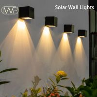 Solar Lights Outdoor LED Wall Waterproof Garden Lights Cube design Sunlight Sensor IP65 Waterproof Courtyard Balcony Fence Light