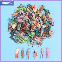 MUMU 100pcs ของเล่นเด็ก ของตกแต่งบ้านตุ๊กตา 1:100/1:150/1:75/1:50 มาตราส่วน ทิวทัศน์รถไฟ โมเดลอาคารผู้โดยสาร ตัวละคร DIY ตัวเลขคน