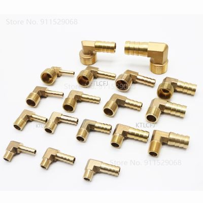 Brass Hose Barb Fitting Elbow 6mm 8mm 10mm 12mm 16mm To 1/4 1/8 1/2 3/8 quot; BSP Male Thread Barbed Coupling Connector Joint Adapter
