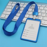 hot！【DT】◆  Alloy Employee Name ID Card Cover Metal Badge Lanyard Business Credit Holder Wallet