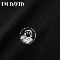 I M DAVID short-sleeved summer new male teenagers embroidery embroidery cotton round collar joker leisure coat T-shirt