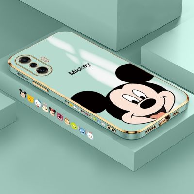 Xiaomi Mi Poco F3 X3 NFC GT F2 M3 M4 Pro 5G สไตล์ Mickey Mouse ยางฝาครอบโทรศัพท์ Glossy ไฟฟ้าชุบกันกระแทกปลอก