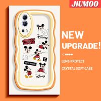 JIUMOO เคสสำหรับ VIVO Y72 5G Y52 5G Y75s 5G ดีไซน์ใหม่มิกกี้น่ารักการ์ตูนสร้างสรรค์โปร่งใสลายกล้องถ่ายรูปซิลิกาเจลฝาครอบป้องกัน Colour ขอบคลื่นนุ่มเคสมือถือกันกระแทกแบบใส