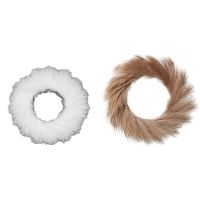 Faux Pampas Wreath,20.86In Circular Wall Ornament Artificial Wreath for Boho Style Modern Decor Farmhouse