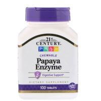 21st Century, Papaya Enzyme, 100 Chewable Tablets