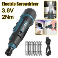 Cordless Electric Screwdriver USB Household 3.6V 2Nm Electrician Screwdriver with Flashlight Electric Drill Screwdriver Set Drills  Drivers