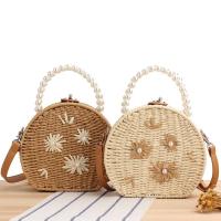 A New Type Of Tide Korean Version The Grass Editor Fashion Small Round Bag Net Red Embroidery Pearl Weaving