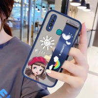 UCUC เคสโทรศัพท์เคสสำหรับ Vivo Z1 Pro/Z5X (สายรัดข้อมือ) กันกระแทก Frosted กลับเล็กๆน้อยๆน่ารักหมวกสีแดงสาวการ์ตูนเคสใส่โทรศัพท์ Soft Edge Full ฝาครอบเลนส์ป้องกันเลนส์โทรศัพท์บางเฉียบเคสโทรศัพท์