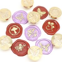 25ＭＭ Flower Wax Seal Stamp Butterfly Sealing Stamp Head For Cards Envelopes Wedding Invitations Gift Packaging Scrapbooking