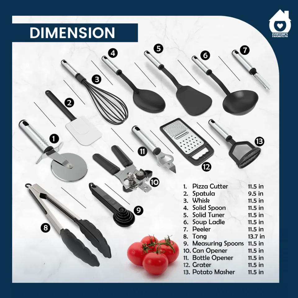 Kitchen Nylon Cooking Utensil Spatula Set And Accessories 44 Pcs. - HomeHero