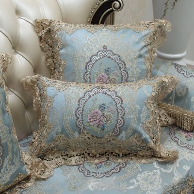 【CW】 Embroidery Cushion Cover Luxury European PillowCase Floral Pattern Sofa Throw