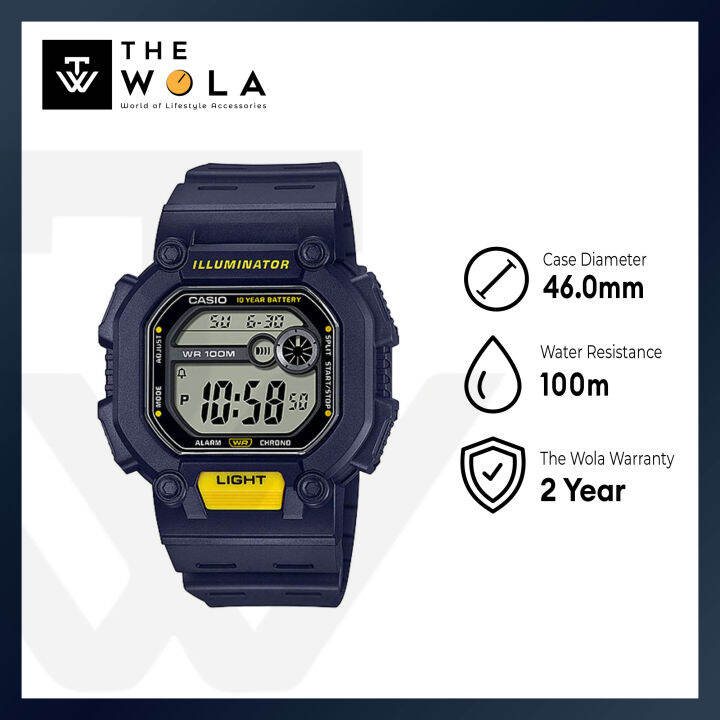 Casio Men's Digital W-737H-2AVDF Blue Resin Band Sport Watch (watch for man / jam tangan lelaki ...