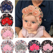 SW Baby hat baby girl hat flower pearl design girl hat turban elastic hat 1