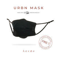 URBN Mask by Āerde (แอร์เด้) — Black / สีดำ • หน้ากากนาโนไฟเบอร์ • กรองฝุ่นละออง 99.9% PM0.1 • ยับยั้งไวรัสและแบคทีเรีย • สะท้อนน้ำ  • [earthtonestore]