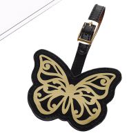 【DT】 hot  PU Leather Luggage Tags Butterfly Air Plane ID Address Label Holder Baggage Name Suitcase Tag Portable Label Travel Accessories